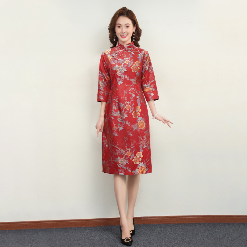 宋锦春季中式旗袍高端轻奢婚宴装