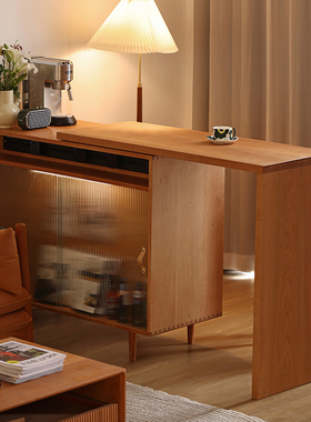 舍间 北欧日式实木吧台柜厨房客厅收纳柜橱柜 樱桃木餐边柜储物柜