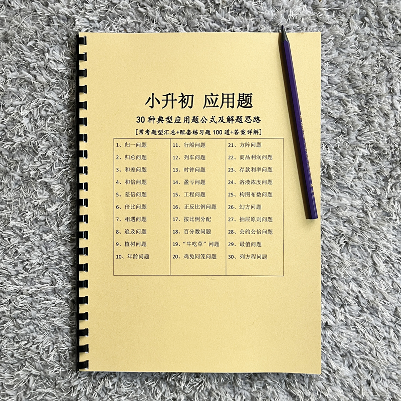 小升初数学典型应用题30种常见题型讲解计算公式答案详解练习题本 文具电教/文化用品/商务用品 课业本/教学用本 原图主图