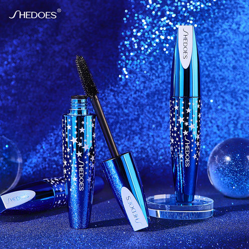 跨境美妆热卖款SHEDOES星空蓝睫毛膏 24h防水浓密卷翘纤长Mascara