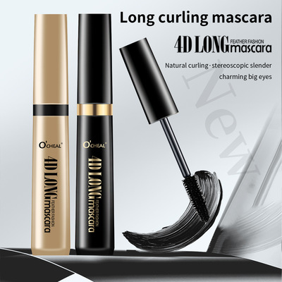 跨境专供爆款O'CHEAL4D长羽毛时尚睫毛膏防水浓密卷翘纤长Mascara