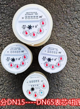 家用水表芯机芯内芯塑料4指针4分6分1寸2寸DN15DN20DN25DN40DN50