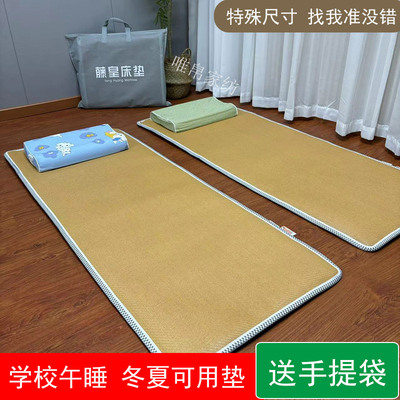 学生可折叠凉席双面床垫冬夏两用午睡席打地铺席幼儿园床垫席
