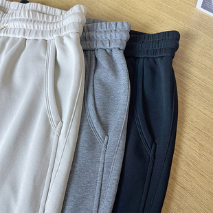 宽松抽绳束腰直筒束脚卫裤 软糯质感棉料休闲裤 2025秋季 运动裤 男士