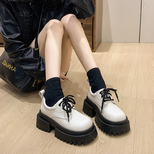 赵露思同款早秋新款大头德比小皮鞋女厚底复古潮酷米奇单鞋女