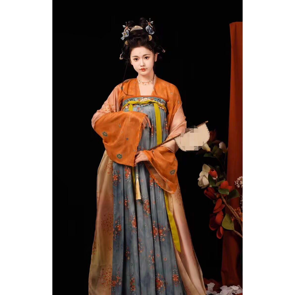 汉服敦煌风唐制刺绣复原十二破裙