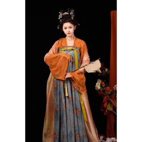 汉服敦煌风唐制刺绣复原十二破裙