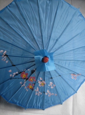 古商堂蓝色小号儿童绸布伞绢纱丝绸伞油纸伞工艺伞舞蹈道具装饰伞