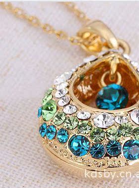 韩版艳丽风18K金超闪镶钻项链