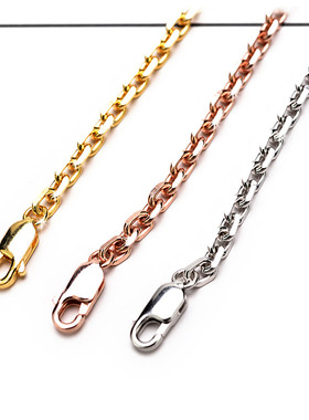 s925纯银项链男士加粗太角链十字