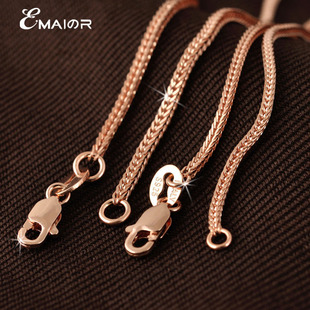 热卖 毛衣链 925纯银镀18K玫瑰金项链肖邦链女锁骨链裸链无吊坠长款