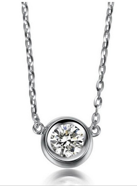 跨境新款6MM个性单钻锁骨链 简约镶钻锁骨链链吊坠百搭项饰女批发