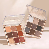 POTO美学境彩九色眼影哑光珠光细闪纯欲奶茶色低饱和大地色眼影盘