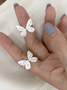 氛围感蝴蝶戒指女甜酷时尚气质个性立体精致百搭开口指环食指戒潮