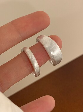 磨砂拉丝简约叠戴戒指女时尚百搭个性小众设计感开口指环食指戒潮