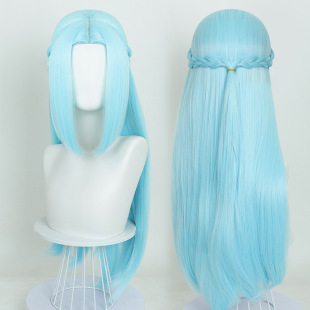 豆蔻 王者荣耀 王昭君cos假发 冰雪之华 冰蓝中分编发长造型