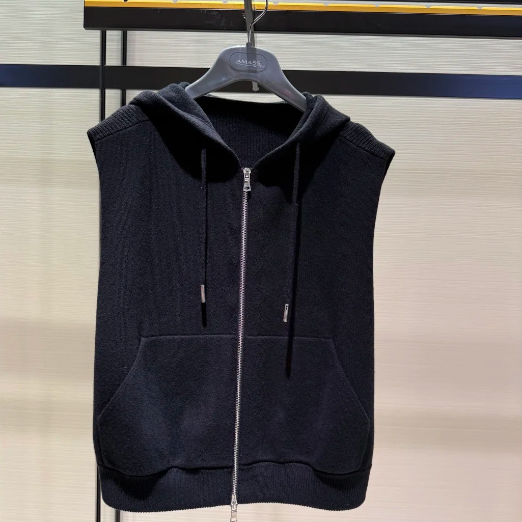 阿玛施2026新款双拉链针织马甲女