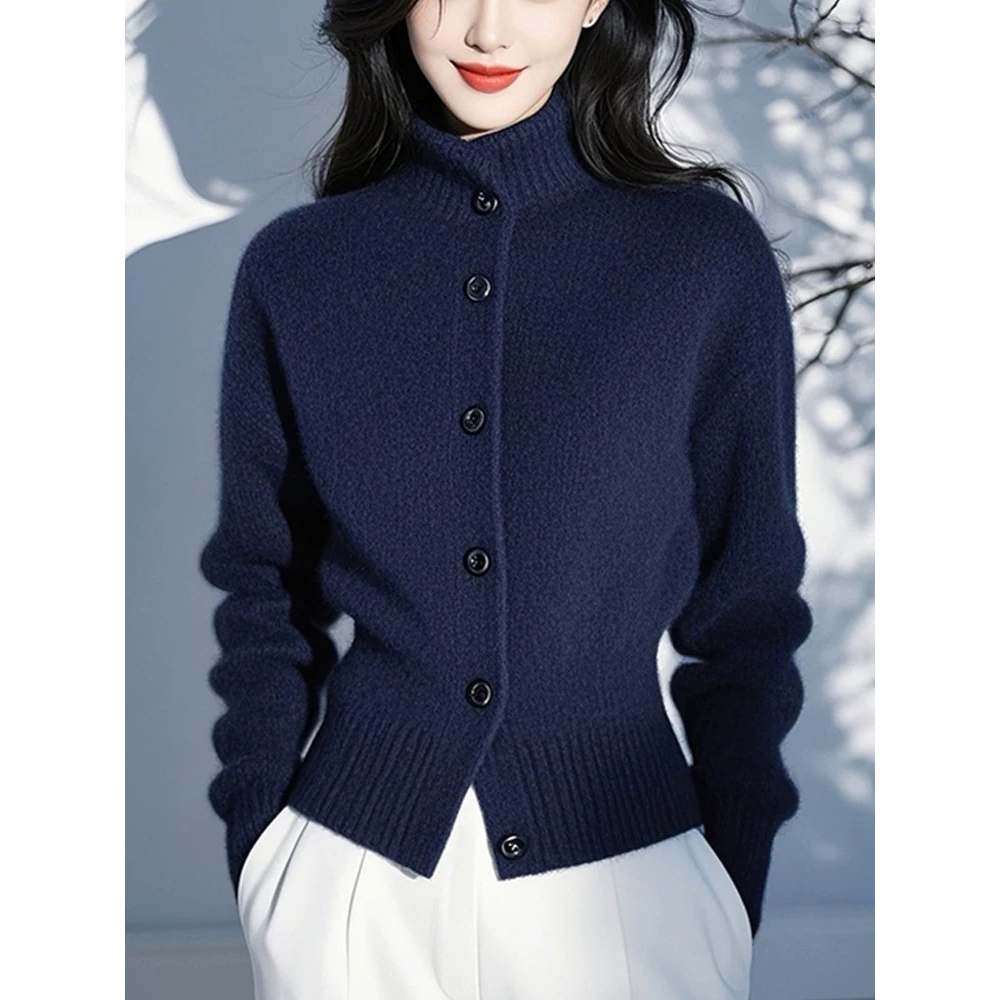 修身型软糯常规款通勤风开衫纽扣