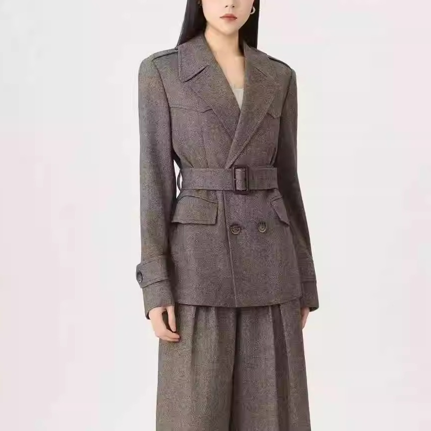 阿玛施2025春秋季新款羊毛西装女
