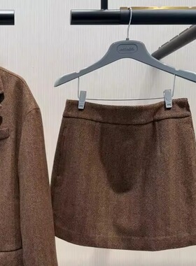 阿玛施女装商场同款2025秋冬美拉德高腰A字短裙显瘦半身裙520046