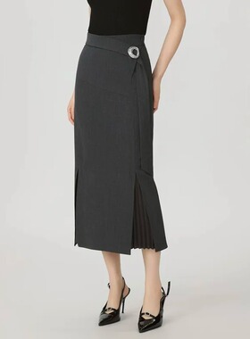 专柜正品2025年春秋新款气质优雅百搭半身裙女装长裙高腰120032