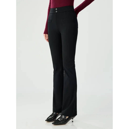 阿玛施女装商场同款修身微喇西装裤黑色显瘦长裤子极简风510060