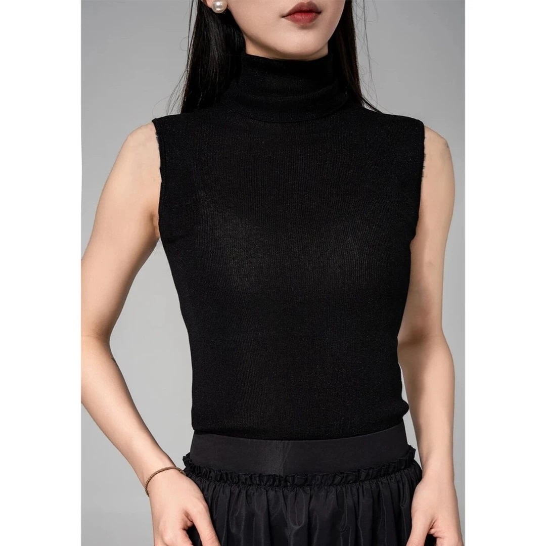 阿玛施山羊绒烟管领百搭针织背心