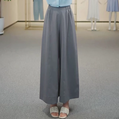 阿玛施通勤高腰阔腿九分显瘦裤女