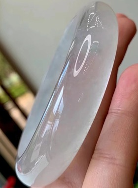 【带证书】天然缅甸翡翠冰种白月光玉手镯正圈冰透手镯保真带证书