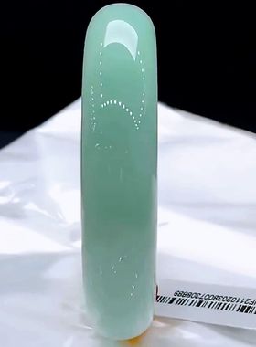 【带证书】缅甸天然a货翡翠玉手镯女真货高冰种浅绿玉镯子正品送