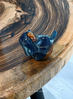 北欧创意绿色手工树脂小猫摆件工艺品家居招财猫桌面装饰品爆款