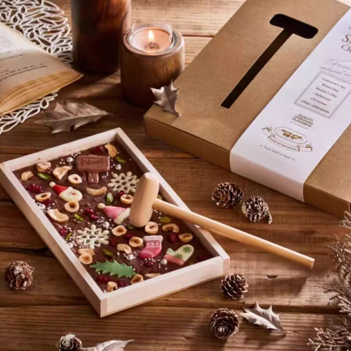 日本 kakuiti 圣诞节圣诞树雪花靴子帽子巧克力排 敲礼盒