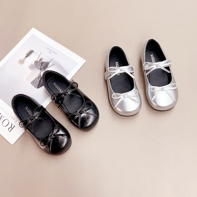 黑色女童小皮鞋，超软耐磨不闷脚