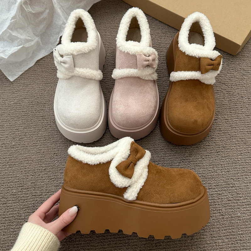 厚底加绒加厚勃肯鞋增高保暖棉鞋