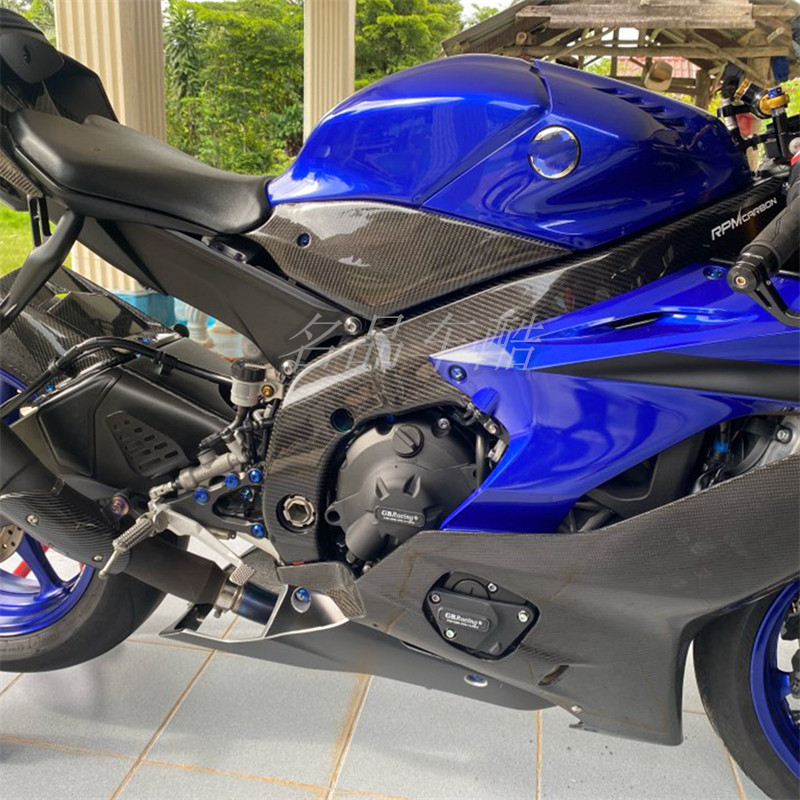 适用yamaha改装 yzf-r6发动机保护边盖 雅马哈摩托车引擎防摔边盖