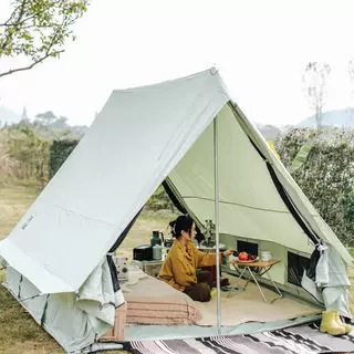 offweek户外复古棉布帐篷豪华露营露营棉帐加高款MINI HOUSE6.7