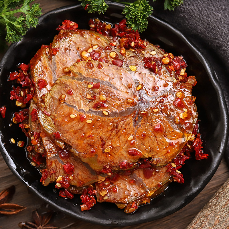 湖南特产香辣牛肉片零食卤酱牛肉即食网红小吃牛肉干真空熟食