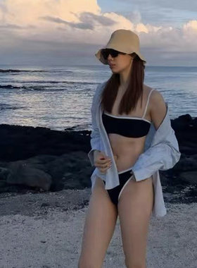 新款性感黑色比基尼高级感吊带