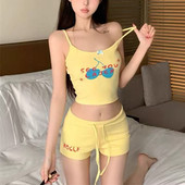 泳衣女新款 性感黄色分体平角比基尼小胸显瘦遮肚甜美温泉度假泳装