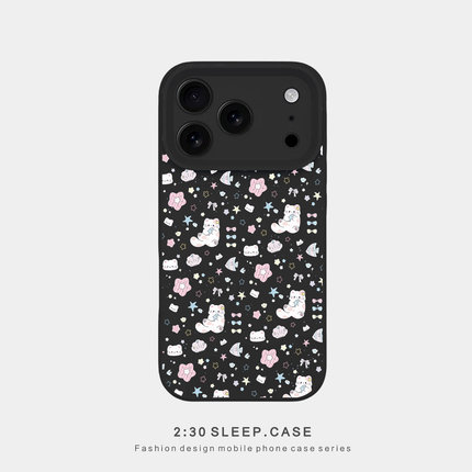 可爱小猫适用苹果17PROMAX手机壳iPhone15新款磨砂黑肤感液态硅胶软壳16Plus精孔Air防摔14pro全包12保护套13