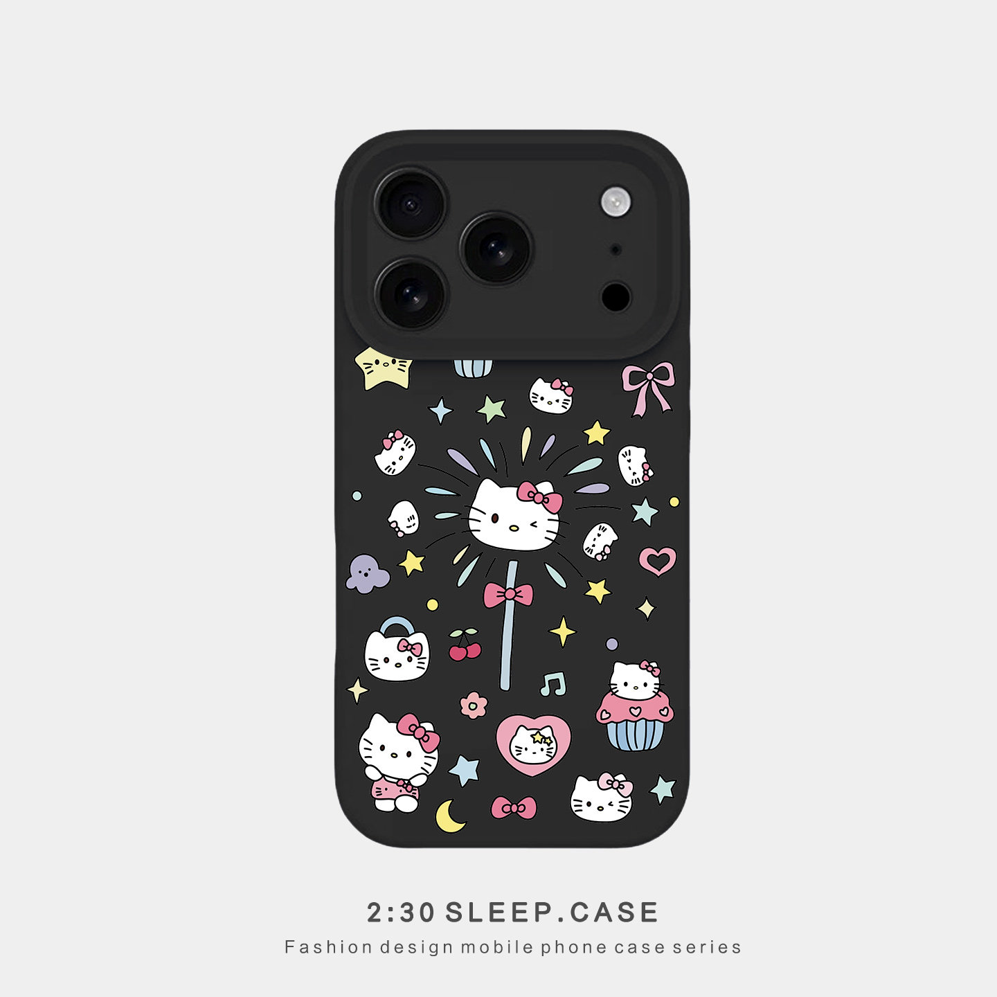 烟花kt猫适用苹果17PROMAX手机壳iPhone15新款磨砂黑肤感液态硅胶软壳16Plus精孔Air防摔14pro全包12保护套13