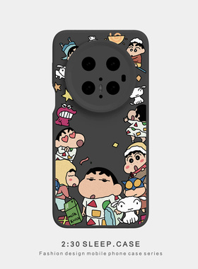 蜡笔小新适用OPPORENO15手机壳14pro黑色液态硅胶FINDX9精孔肤感vivox200全包软壳小米17promax华为Pura90pro