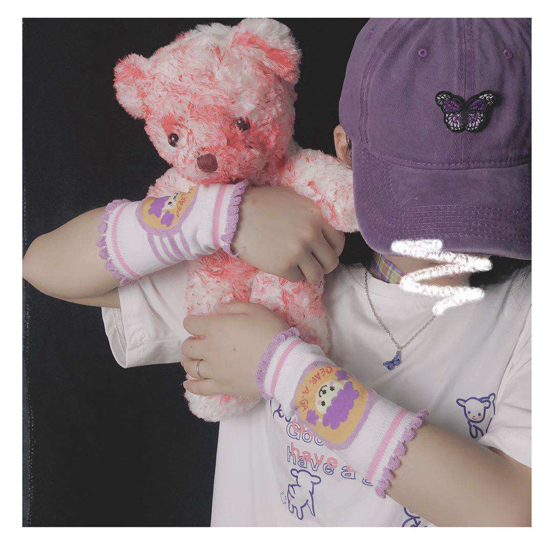 少女心小清新护腕jk女孩可爱粉色运动吸汗超薄护腕套装夏天透气