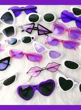 紫色系复古朋克土酷蹦迪太阳眼镜