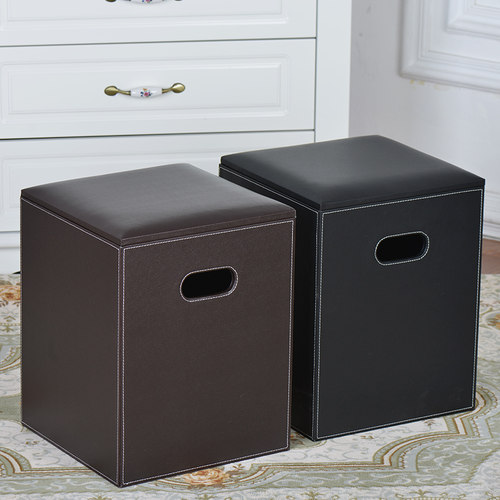 皮质储物凳方形换鞋凳可坐大容量