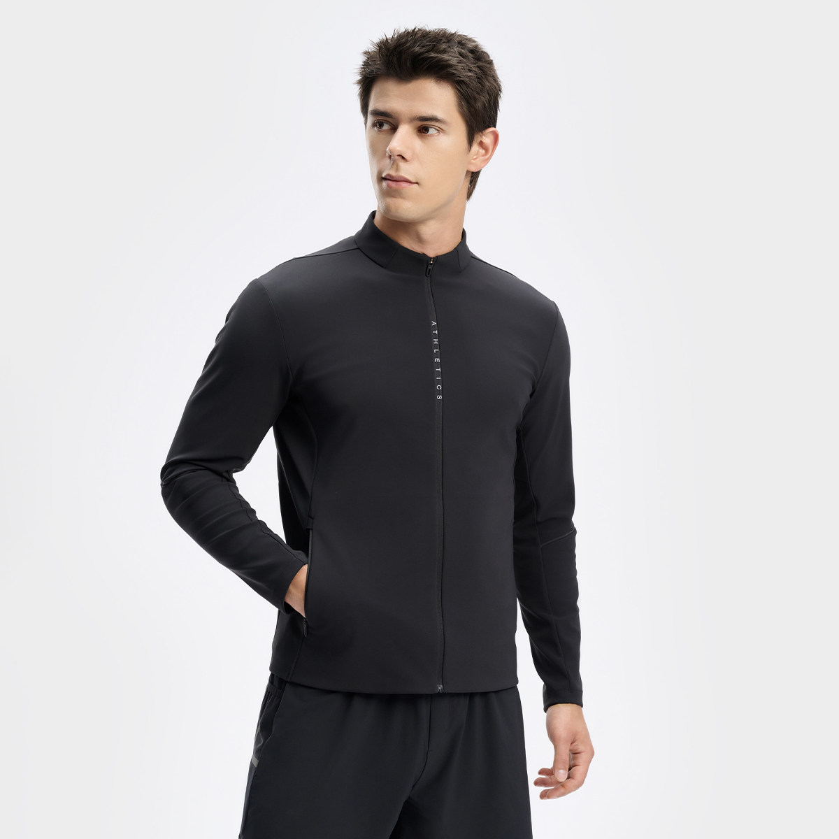 Fila/斐乐男子场下健身立领针织外套修身运动上衣A11M431504F