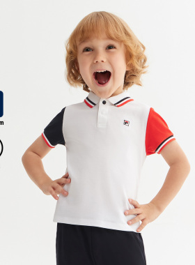 Fila/斐乐夏季男童户外时尚休闲运动针织短袖POLO衫K61B521106U