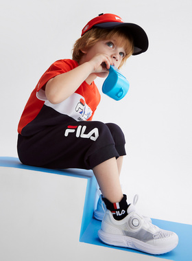 Fila/斐乐秋季新款SLOOP轻帆男小童旋钮BOA儿童跑鞋K14B422101F