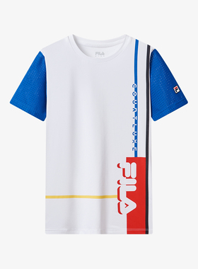 Fila/斐乐男中大童夏季休闲透气圆领针织短袖衫T恤K12B433105F