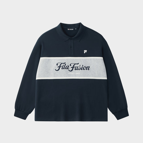 斐乐男女款潮流运动宽松长袖POLO